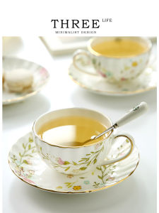 Tlife Ceramic Pumpkin Coffee Cup Set Yellow Flowers Creative Luxury Coffee Accessories Home Use Nordic Style One Piece