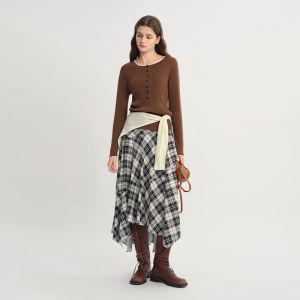DUSHU | Henley Neck Ribbed Sweater 100 Beautiful Merino Wool