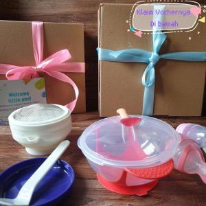 FREE Slabber Paket perlengkapan Mpasi food maker kiddy komplit mangkok baby feeder sendok bayi mps ns 006 FNO 001