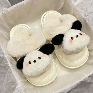 Dép Bông Mùa Đông Cho Nữ Đế Dày Ấm Áp Dễ Thương Có Thể Tháo Rời Cho Cặp Đôi Dép Cotton Mùa Thu Đông Đế Bằng Đế Cao Su