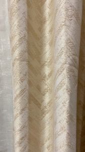 Gorden Gordyn Tirai Import Mewah Blackout Premium Jacquard Sigma Bertekstur Tebal Abstrak Minimalis Warna Cream Gold Pastel