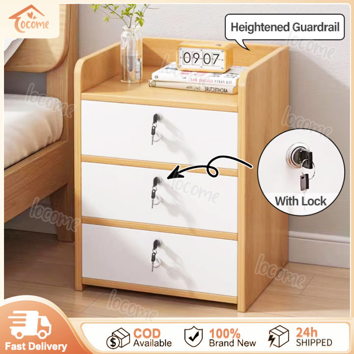 【Same Day Delivery】Nordic Modern Wooden Bedside Table Nightstand Side
