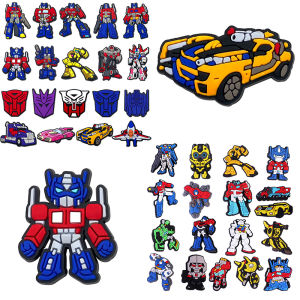 hot toys | 18/19pcs Autobot Transformers Shoe Charms Shoes Accessories Decoration Bubble Slides Clog Sandal Wristband Buckle Party Gifts