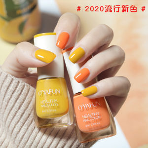 OYAFUN Water-Based Nail Polish Quick-Drying Removable Summer New Style White Orange Nude Color Buy Three Get One Free