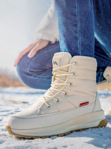 DTHN | Thickened Cotton Snow Boots Womens Mid-Calf Fleece Lined Warm Winter New Style Waterproof Anti-slip Thick Bottom Cold Proof Cotton Boots