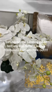 SARUNG BANTAL HOTEL BINGKAI / FRAME POLOS EMBOS SALUR UK 50X70CM