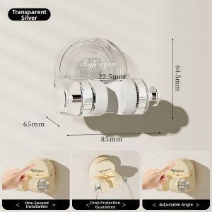 noooth | Adjustable Rotatable Shower Holder Suction Cup Mount No Drill