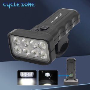 8 LED Bike Front Light with Digital Display Rechargeable Bicycle Head Light MTB Road Bicycle Flashlight Cycling Bike Accessories