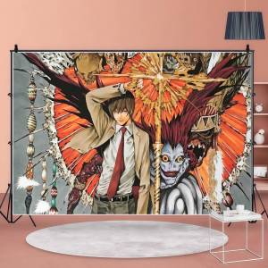 Mesuca | Death Note Anime Backdrop Backdrops For Photography Kid Birthday Party Poster Flowers Balloon Decor Photocall Background