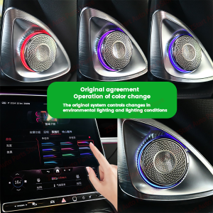 For Mercedes Benz W213 W205 X253 W222 W223 W206 C/GLC/S-Class Car Led Treble Horn Tuning 64 Colors 4D Rotating Tweeter Speaker