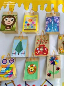 HUANQIUHUI | DIY Kraft Paper Bag Creative Art Drawing Class Supplies