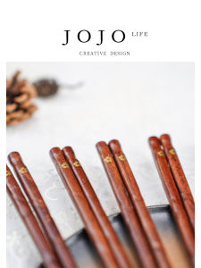 Japanese Style Sakura Wood Chopsticks Anti-Slip Dining Utensils Fork And Knife Combination Floral Pattern Vintage Commercial Use