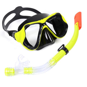 R.joy - Kacamata Renang Snorkel PVC Diving Freedive Spearfishing Set Mask Kacamata Selam Scuba Diving Snorkeling