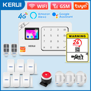 Kerui | KERUI 4G+WiFi Wireless Home Alarm System W184 Tuya Smart Alarm Security System Burglary Protection PIR Motion Sensor Siren Alarm