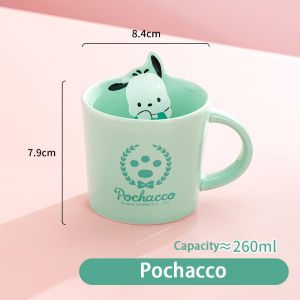 Sanrio Creative 3D Design Ceramic Mug Cute Pochacco Kuromi Pattern Coffee Cup Home Breakfast Milk Mug Office Drinkware for Gift