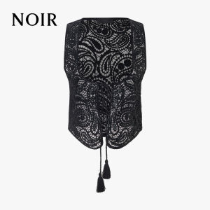 MO&Co. | Paisley Lace Knit Vest