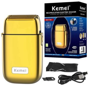 new Kemei Tx1 Full Metal Electric Shaver For Men Hair Beard Electric Razor Bald Head Shaving Machine Finishing Fades Rechargeable