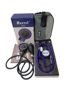 Baxtel APG PURPLE Ring Aneroid Sphygmomanometer With PURPLE DELUXE Stethoscope