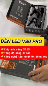 Đèn Led V80 Công nghệ mới 2024 Lõi tản nhiệt đồng kép có nước tản nhiệt Công suất 140W Tuổi thọ 30000h ánh sáng trắng 6K