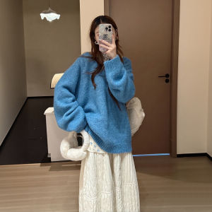 XUECAIQI | Elegant Soft Stylish Sweater Base Shirt Skirt Set