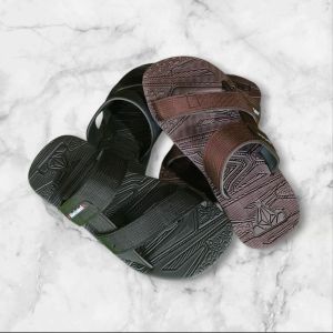 sandal has madura "BLACKSTEEL" model slempang pria dewasa bermotif premium