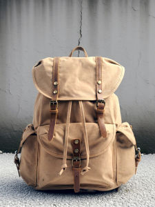 Retro Canvas Travel Backpack Casual Lightweight Student Bookbag New Style Double Shoulder Bag for Men And Women with Computer Compartment