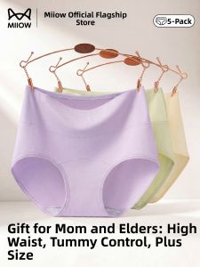 MiiOW | Antibacterial High Waist Large Size Non-binding Cotton Briefs