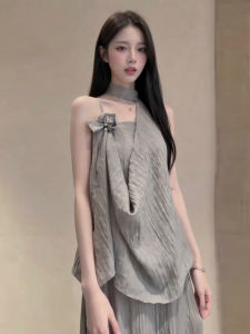 Karrar betsey | Bộ Đầm Dài Xám Kiểu Nữ Trung Quốc Mới Khoe Vai