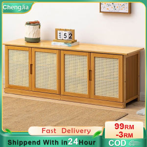 Bamboo Shoe Changing Stool 1/2/3 Doors Bamboo Shoe Stool Entrance Shoe Organzier 换鞋凳 20pairs+ Shoes Storage Cabinet