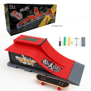 Kotak Model Papan Seluncur Skateboard SkatePark Mini Board Game Gift for Kids Skate Park Ramp Parts for Tech Decks Fingerboard Model Kombinasi Alat Peraga Tempat Profesional