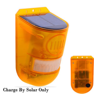 Waterproof Solar Powered Alarm Light Infrared Motion Detection Siren Strobe Animal Deterrence Home Garden Farm Security System