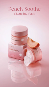 O.TWO.O Peach Soothe Cleansing Pads 3-in-1 Multi-functional Deep - Cleansing & Soothing & Hydrating Moisturize Nourish skin Cotton Pads 50 pads