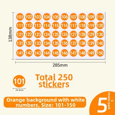 Waterproof Self-adhesive Number Stickers 2.5cm