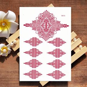 (1pcs kanan kiri) HENA INSTAN TEMPEL fre manik gliter nailart