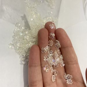 Handmade DIY Earring Materials Doll Clothing Manuscript Decoration High Brightness 6mm Mini Four Leaf Flower Jewelry Parts