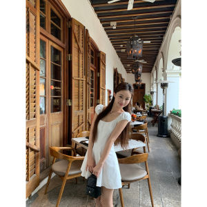 Summer French Style Waist-defining Petite Slim-fit Dress