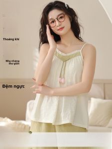 MiiOW | Bộ đồ ngủ hai mảnh MiiOW Catwoman mùa hè cho nữ Áo vest ngắn có đệm ngực Bộ đồ mặc nhà mỏng thoáng khí