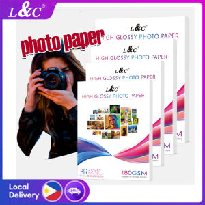 【PH Ready Stock】L&C RC Waterproof Photo Paper Single Sided High Glossy Photo Paper 260GSM A4 5R 4R 3R Size(20/50 Sheets / pack)