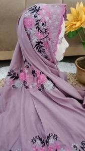 MUKENA TERUSAN SANTRI BAHAN KATUN MIKRO KAIN WARNA PURPLE