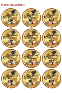 GRADUATION GARLAND/RIBBON/LEI LOGO/CENTER PIECE/PHOTO PAPER GLOSSY-MAKAPAL/A4 SIZE/12 PIECES/PAPER