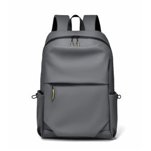 Mens Simple Large Capacity Backpack Commuter Business Waterproof Double Shoulder Bag Pure Color School Bag Casual Style