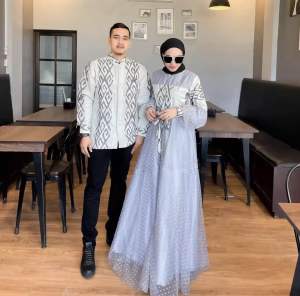 RANIA COUPLE WHITE GREY - COUPLE TENUN TERBARU
