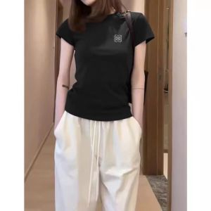 Pure Cotton Short Sleeve T-Shirt Womens Summer Thin New Slimming Design Half Sleeve Body Shirt Upper Body Elegant Commuter Style Printed Slim Fit Cotton Tee