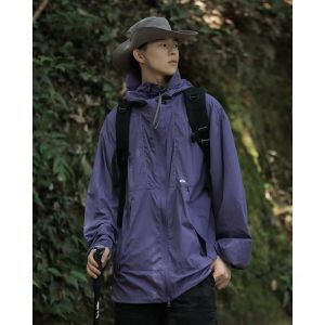 Summer Outdoor Fancy Ice Silk Drawstring Sun Protection Clothing Male and Female Trendy Brand American Easiest for Match Casual Hooded Workwear Coats