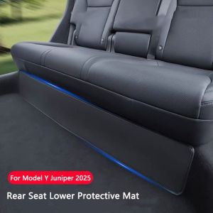 Rear Seat Lower Protective Mat For Tesla Model Y Juniper / Launch PU Leather Under Seat Anti-kick Pad Car Interior Accessories