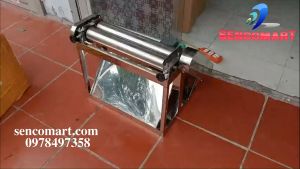 Máy ép xơ mướp cán xơ mướp lô trơn 45cm
