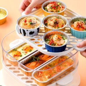 10pcs Air Fryer Paper Reusable Liner Tinfoil Box Small Baking Tray Egg Tart Mold Aluminum Foil Cups Baking Cookie Pudding Cupcake Mould