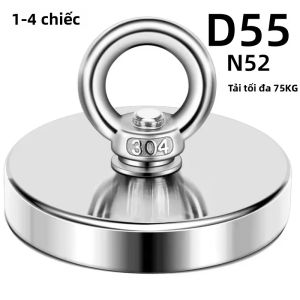 2.16 Inch D55 Neo Câu Cá Nam Châm Cứu Hộ Tìm Kiếm Có Lỗ Chìm Eyebolt N52 Móc Từ Hạng Nặng Để Sử Dụng Trong Công Nghiệp