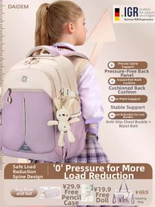Deanbarry | Burden Relieving Spine Protection Large Capacity Ultralight Water-resistant Dirt-proof School Backpack