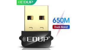 EDUP | EDUP AC1651 650Mbps 802.11AC USB WI-FI Adapter USB2.0  Dual Band 2.4G/5G Support Win XP/Vista/Win7/8/8.1/10/Mac AP Mode MU-MIMO